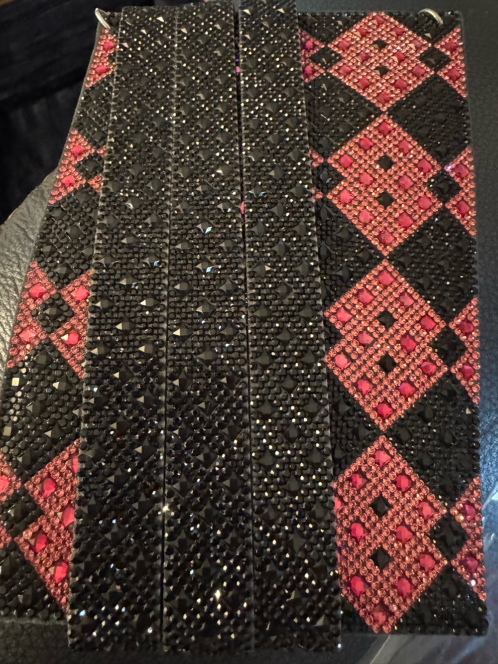 Black and Pink Sparkle Crossbody bag. New !